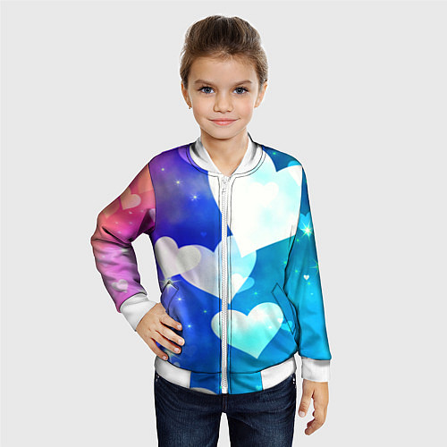 Детский бомбер Dreamy Hearts Multicolor / 3D-Белый – фото 4