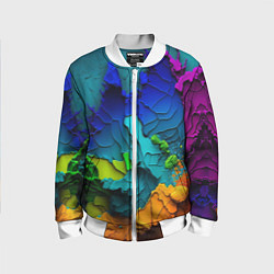 Бомбер детский Взрыв красок, цвет: 3D-белый