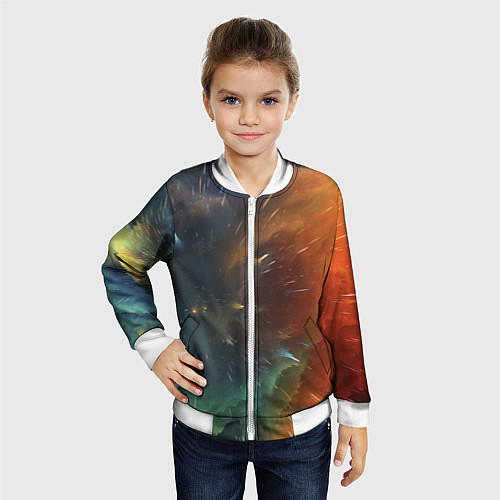 Детский бомбер Космический снегопад / 3D-Белый – фото 4