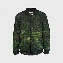 Детский бомбер Зелёные древние скрижали паттерн