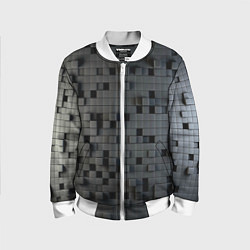 Бомбер детский Digital pixel black, цвет: 3D-белый