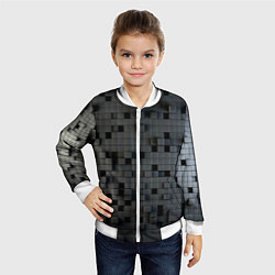 Бомбер детский Digital pixel black, цвет: 3D-белый — фото 2