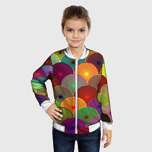 Детский бомбер Multicolored circles / 3D-Белый – фото 4