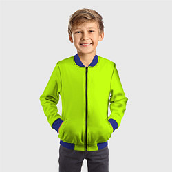 Бомбер детский Лайм цвет: однотонный лаймовый, цвет: 3D-синий — фото 2