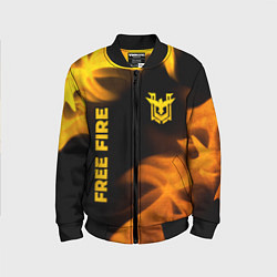 Детский бомбер Free Fire - gold gradient: надпись, символ