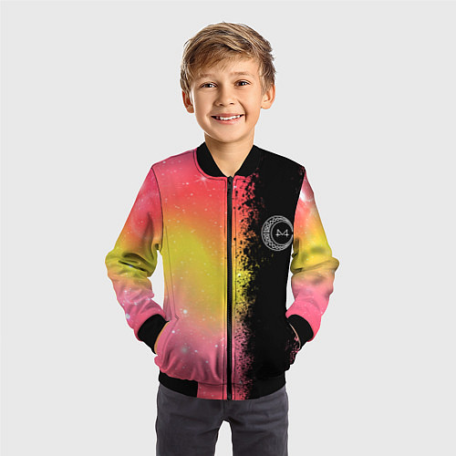 Детский бомбер Mamamoo логотип / 3D-Черный – фото 3