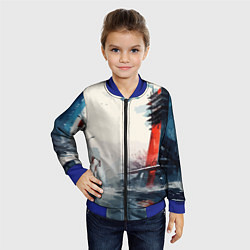 Бомбер детский Наш город - коллекция Бело-сине-красный - Хуф и Ся, цвет: 3D-синий — фото 2