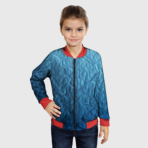Детский бомбер Волнистый узор / 3D-Красный – фото 4
