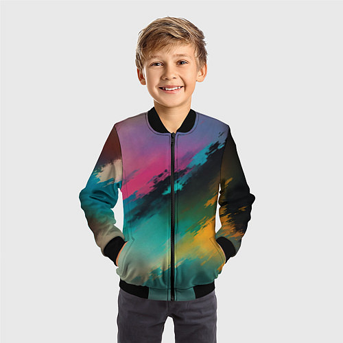 Детский бомбер Абстрактный туман / 3D-Черный – фото 3