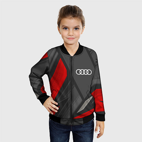 Детский бомбер Audi sports racing / 3D-Черный – фото 4