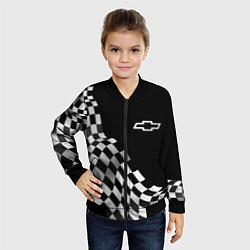 Бомбер детский Chevrolet racing flag, цвет: 3D-черный — фото 2