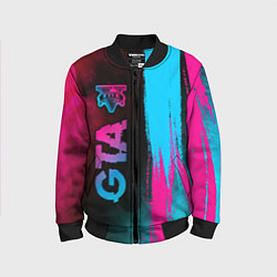 Бомбер детский GTA - neon gradient: по-вертикали, цвет: 3D-черный