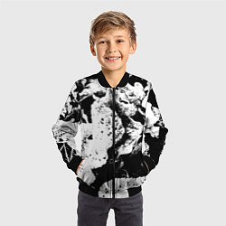 Бомбер детский Листья черно-белое, цвет: 3D-черный — фото 2