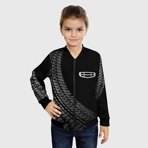 Детский бомбер Geely tire tracks / 3D-Черный – фото 4