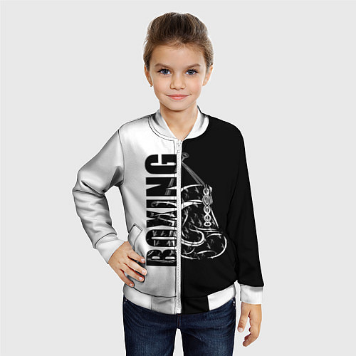 Детский бомбер Boxing чёрно-белое / 3D-Белый – фото 4