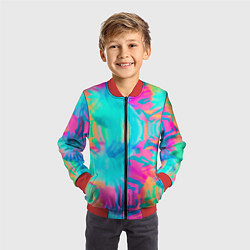 Бомбер детский Кислотный тай-дай: паттерн, цвет: 3D-красный — фото 2