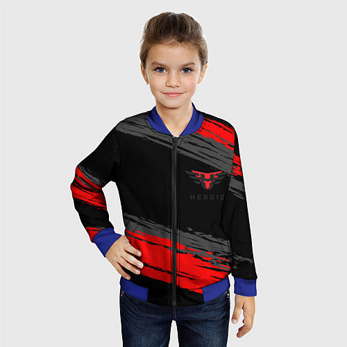 Детский бомбер Heroic black / 3D-Синий – фото 4