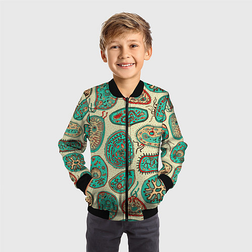 Детский бомбер Бактерии / 3D-Черный – фото 3