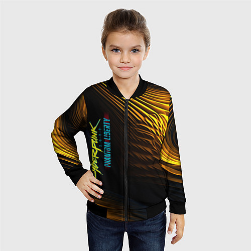 Детский бомбер Black yellow cyberpunk phantom liberty / 3D-Черный – фото 4