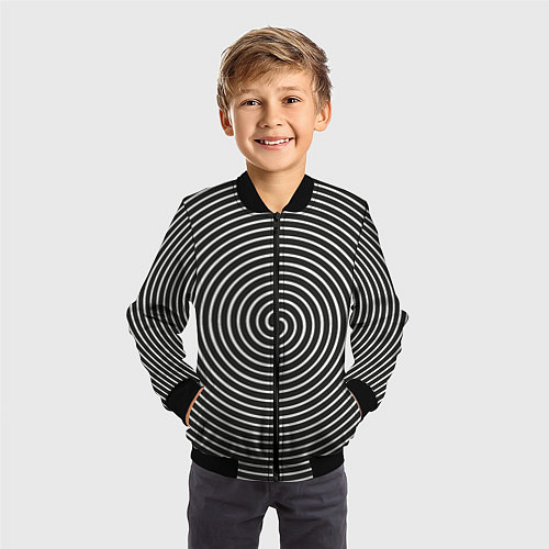 Детский бомбер Оптическая иллюзия спираль / 3D-Черный – фото 3