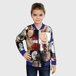 Бомбер детский Saitama - many faces, цвет: 3D-синий — фото 2
