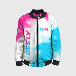 Детский бомбер Geely neon gradient style: надпись, символ