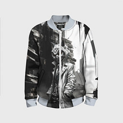 Бомбер детский Кибернетический кицунэ, цвет: 3D-серый