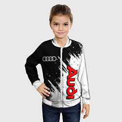 Бомбер детский Ауди - белые потертости, цвет: 3D-белый — фото 2