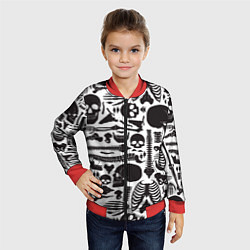 Бомбер детский Human osteology, цвет: 3D-красный — фото 2