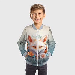 Бомбер детский Цветочная лиса, цвет: 3D-серый — фото 2