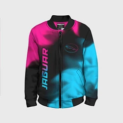 Бомбер детский Jaguar - neon gradient: надпись, символ, цвет: 3D-черный