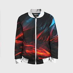 Бомбер детский Red black abstract, цвет: 3D-белый