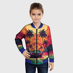 Бомбер детский Летние путешествие на машине, цвет: 3D-синий — фото 2