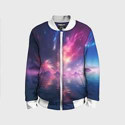 Бомбер детский Space and islands, цвет: 3D-белый