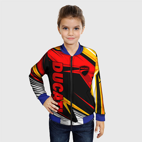 Детский бомбер Ducati - red uniform / 3D-Синий – фото 4