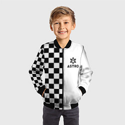 Бомбер детский Астро шахматка, цвет: 3D-черный — фото 2