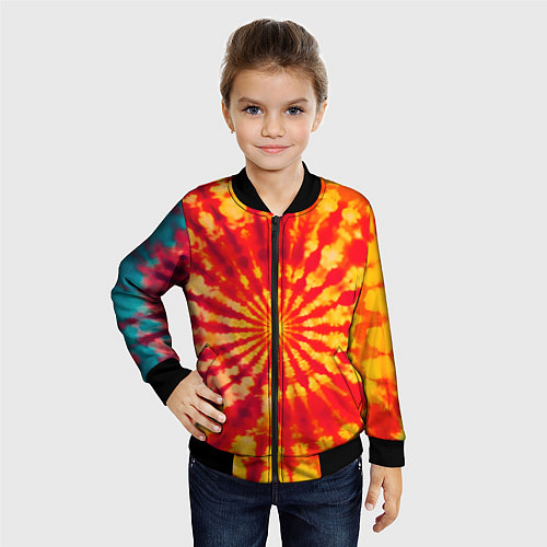 Детский бомбер Тай дай солнце / 3D-Черный – фото 4