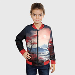 Бомбер детский Луна над горами, цвет: 3D-красный — фото 2