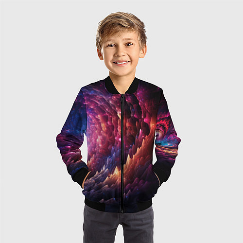 Детский бомбер Звездная космическая спираль / 3D-Черный – фото 3