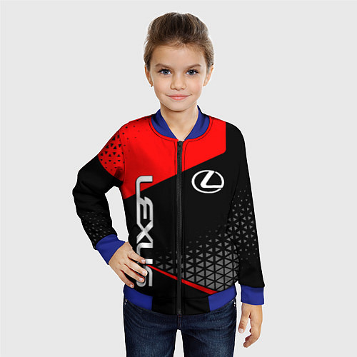 Детский бомбер Lexus - red sportwear / 3D-Синий – фото 4