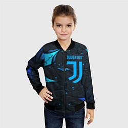 Бомбер детский Juventus abstract blue logo, цвет: 3D-черный — фото 2