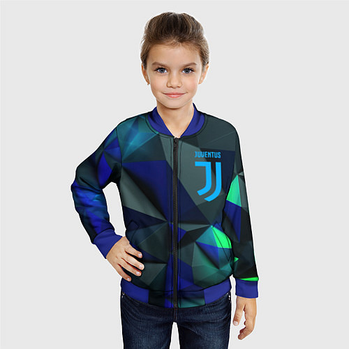 Детский бомбер Juventus blue abstract logo / 3D-Синий – фото 4