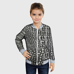 Бомбер детский Кожа крокодила - текстура, цвет: 3D-серый — фото 2