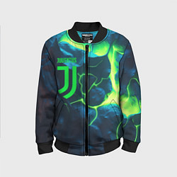 Бомбер детский Juventus green neon, цвет: 3D-черный