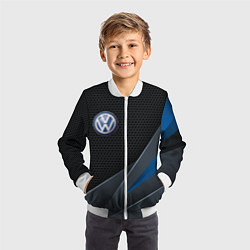 Бомбер детский Фольцваген - синяя броня, цвет: 3D-белый — фото 2