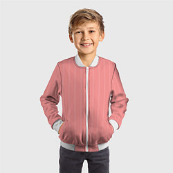 Бомбер детский Благородный розовый полосатый, цвет: 3D-белый — фото 2
