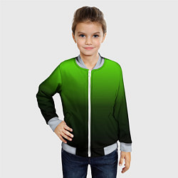 Бомбер детский Градиент ядовитый зеленый - черный, цвет: 3D-серый — фото 2