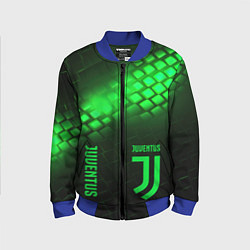 Бомбер детский Juventus green logo neon, цвет: 3D-синий