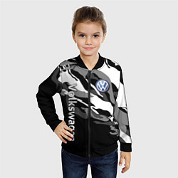 Бомбер детский Фольцваген - белый камуфляж, цвет: 3D-черный — фото 2