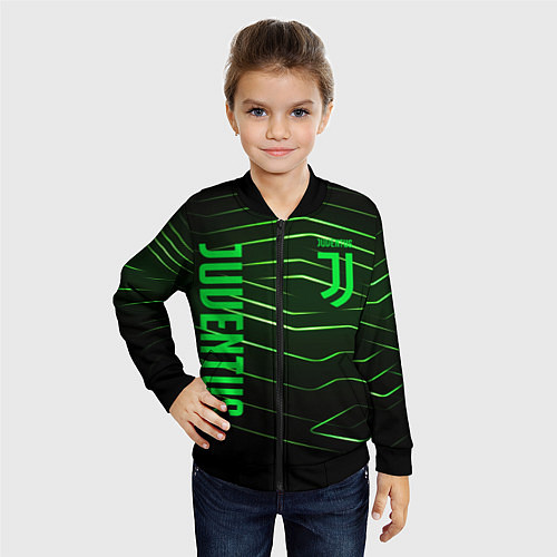 Детский бомбер Juventus 2 green logo / 3D-Черный – фото 4